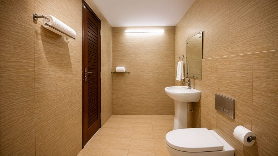Deluxe Double Room | Bathroom | Shower, towels, soap, shampoo