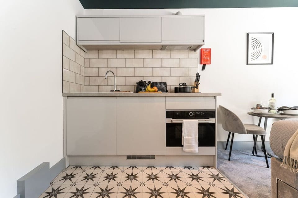 Well-equipped studio kitchen