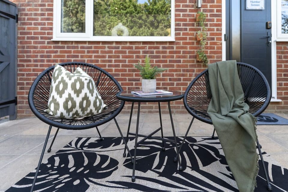 Private outdoor space with seating