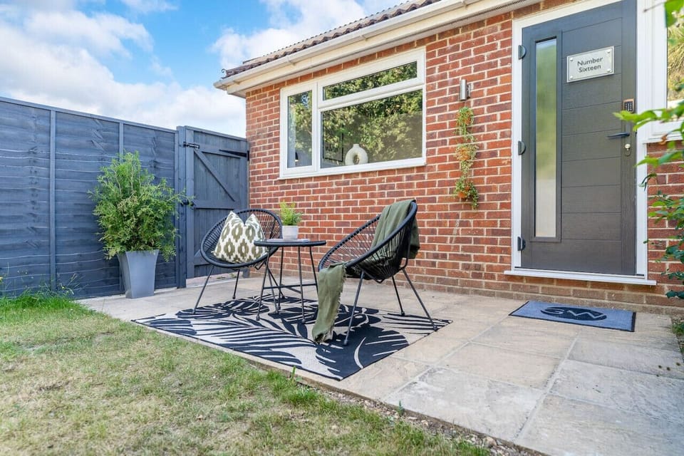 Private garden space with seating