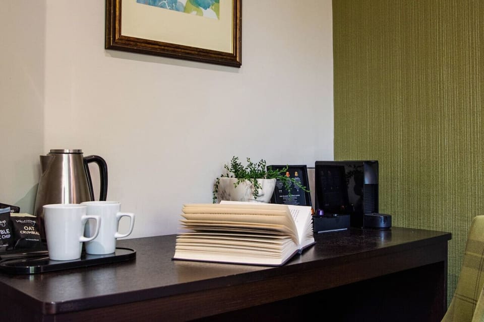 Dedicated workspace and Nespresso machine