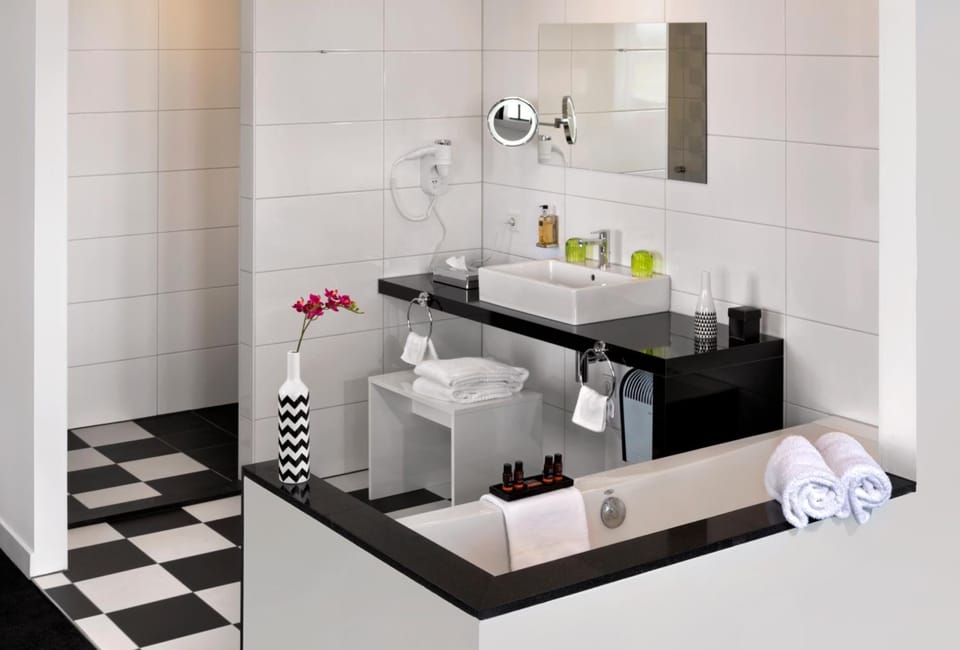 Free toiletries, hair dryer, towels