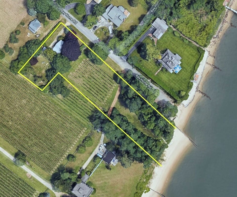 Survey of the property from the house down to the beach. 