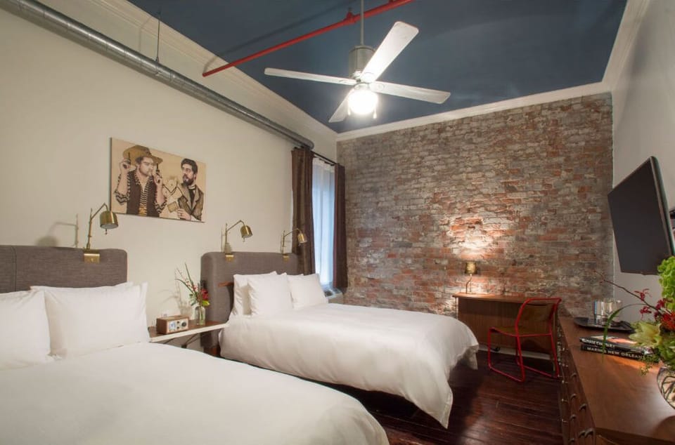 Rustic elegance meets modern flair amidst exposed brick walls