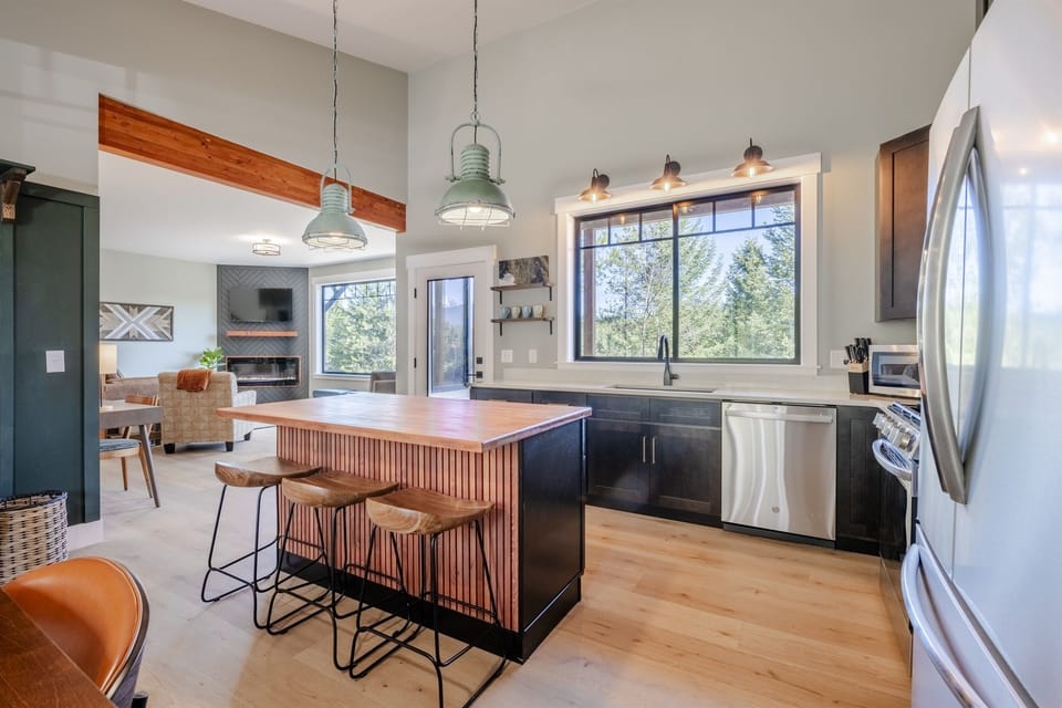 Great set up for you to prepare food and gather in the kitchen