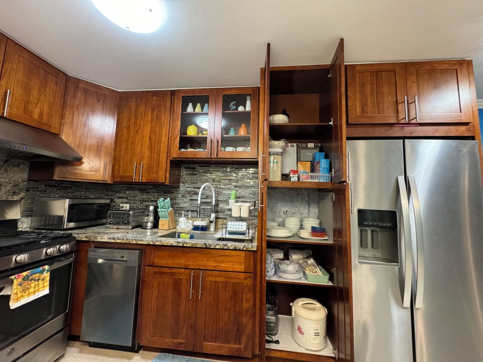 Kitchen fully stocked as seen in the pictures ….