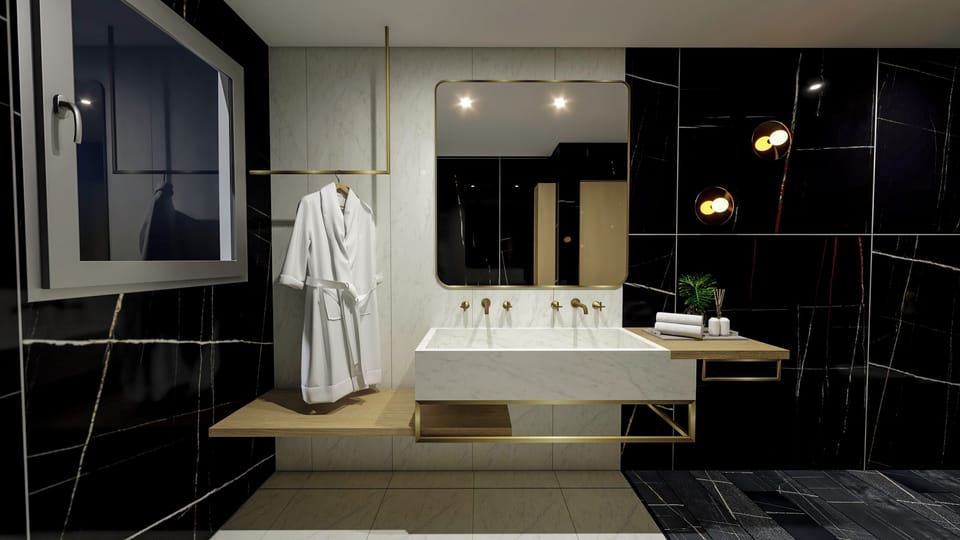Executive Villa | Bathroom | Deep soaking tub, rainfall showerhead, hair dryer, bathrobes