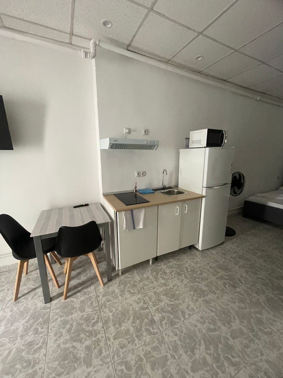 Shared fridge, microwave