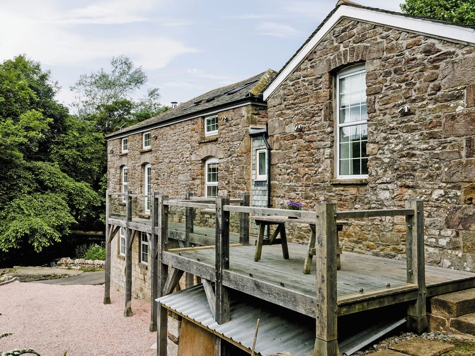 Wonderful private terrace overlooking the river | The Old Mill, Great Strickland near Ullswater