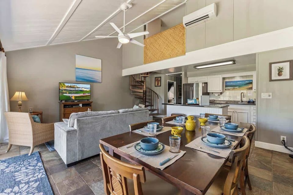The living area also features split AC to keep cool year round