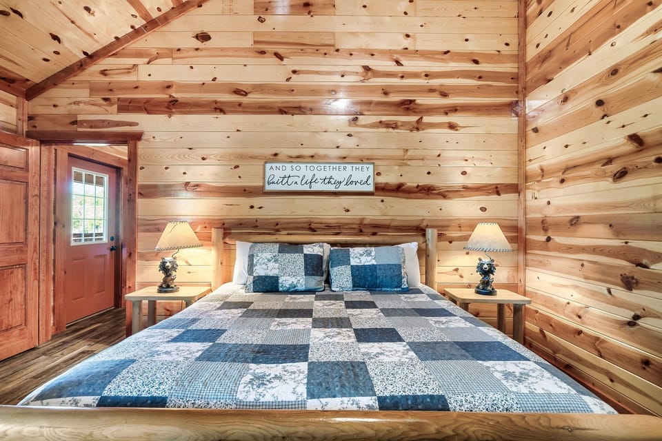 King Bedroom 3/4 with Private Bath/Shower. TV in room