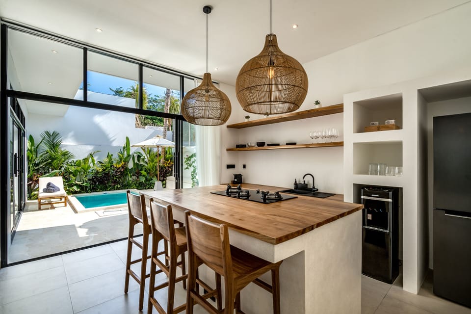 Villa, 1 Bedroom, Private Pool, Pool View | Private kitchen | Fridge, oven, stovetop, coffee/tea maker