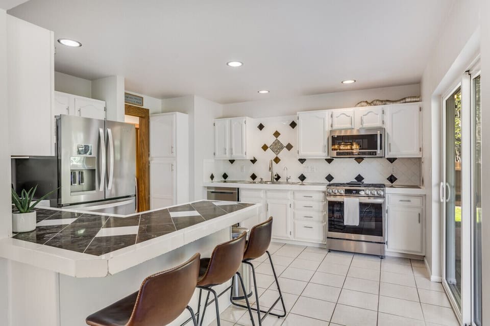 Kitchen with bar seating