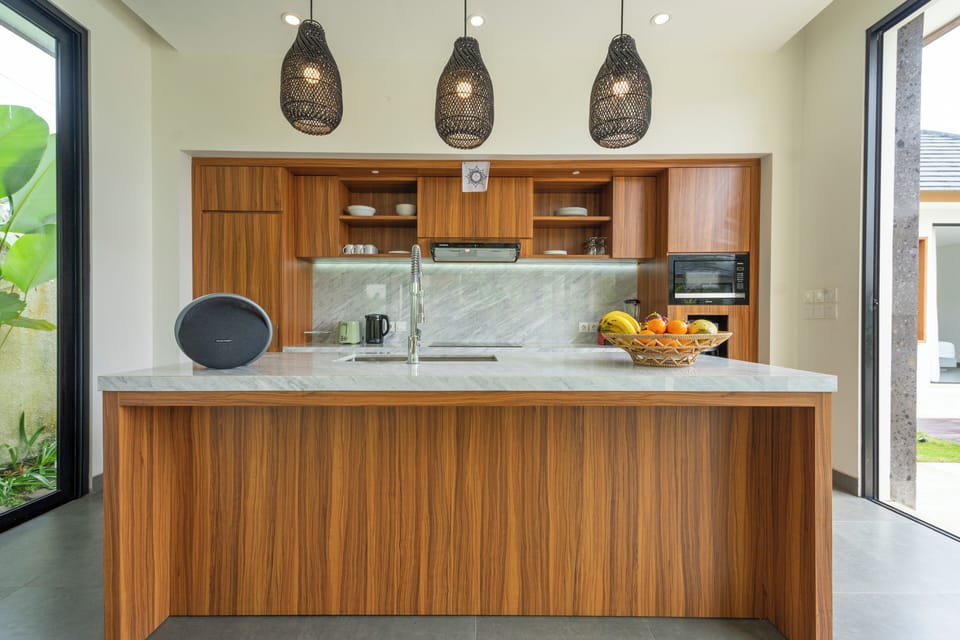 Grand Villa, 3 Bedrooms, Pool View | Private kitchen | Full-size fridge, microwave, stovetop, toaster