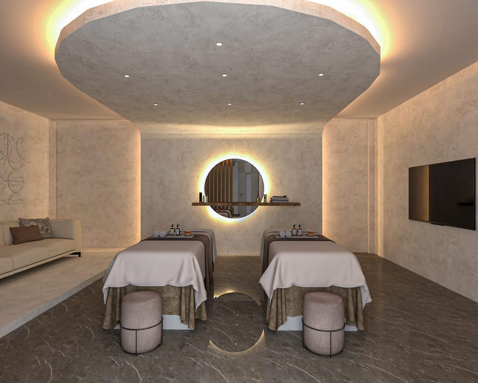 Couples treatment rooms, sauna, hot tub, steam room, Turkish bath