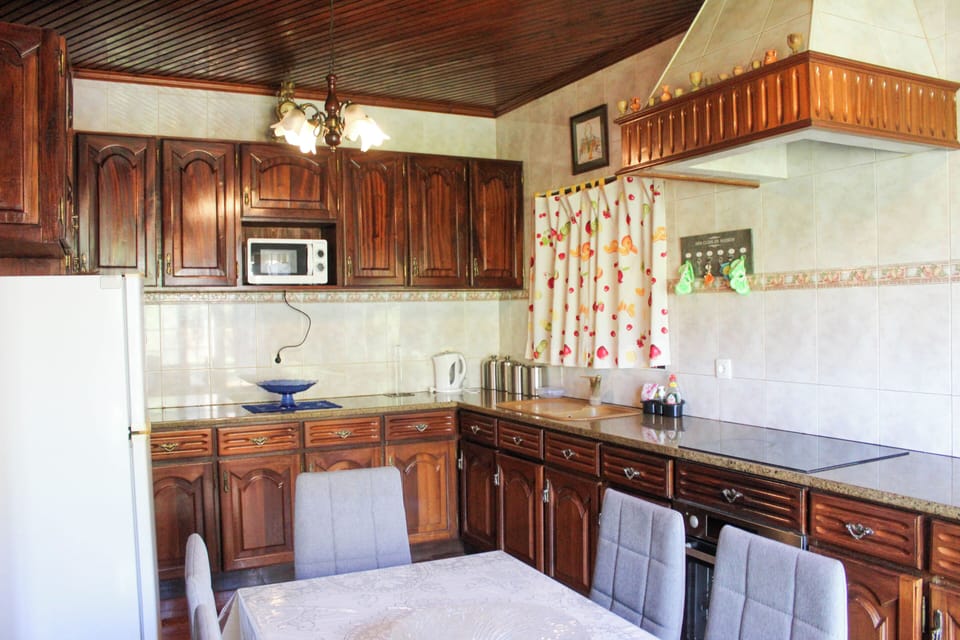 Full-size fridge, microwave, oven, stovetop
