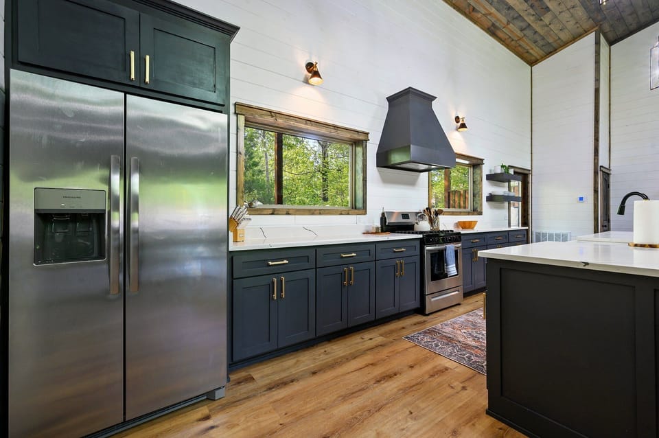 Indulge in Culinary Bliss: Chef's delight kitchen with stainless steel appliances and ample counter space