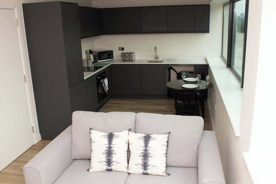 Spacious kitchen and living space