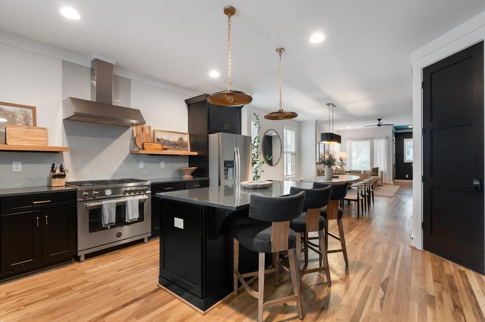 Stainless steel appliances and easy to clean surfaces