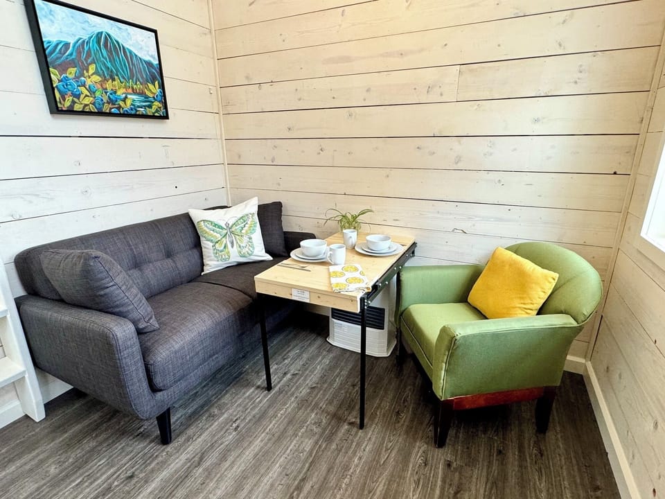 Tiny cabin sitting interior