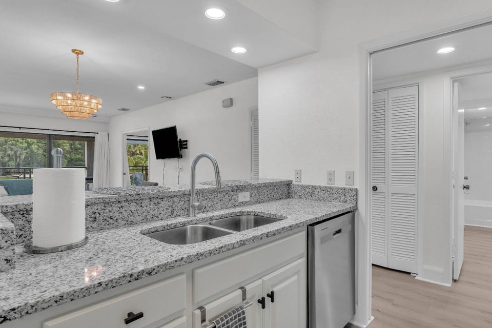 Welcoming views to the outdoor from the sink throughout the condo!