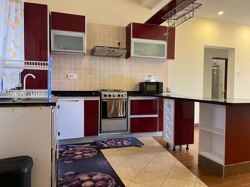 Deluxe Apartment | Private kitchen | Full-size fridge, microwave, oven, stovetop