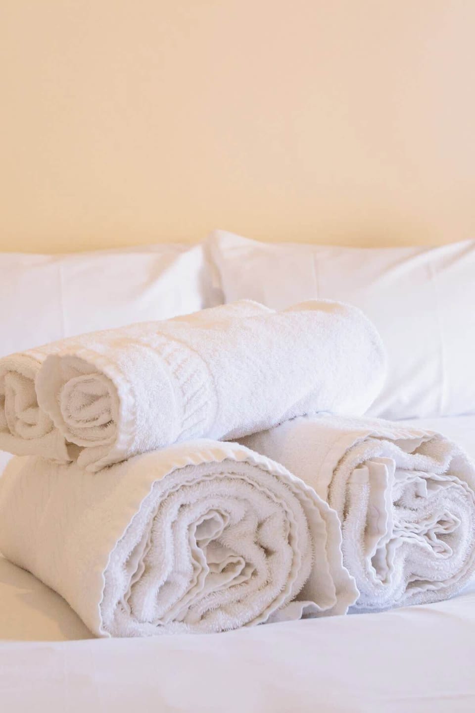 Towels as part of the unit amenities.