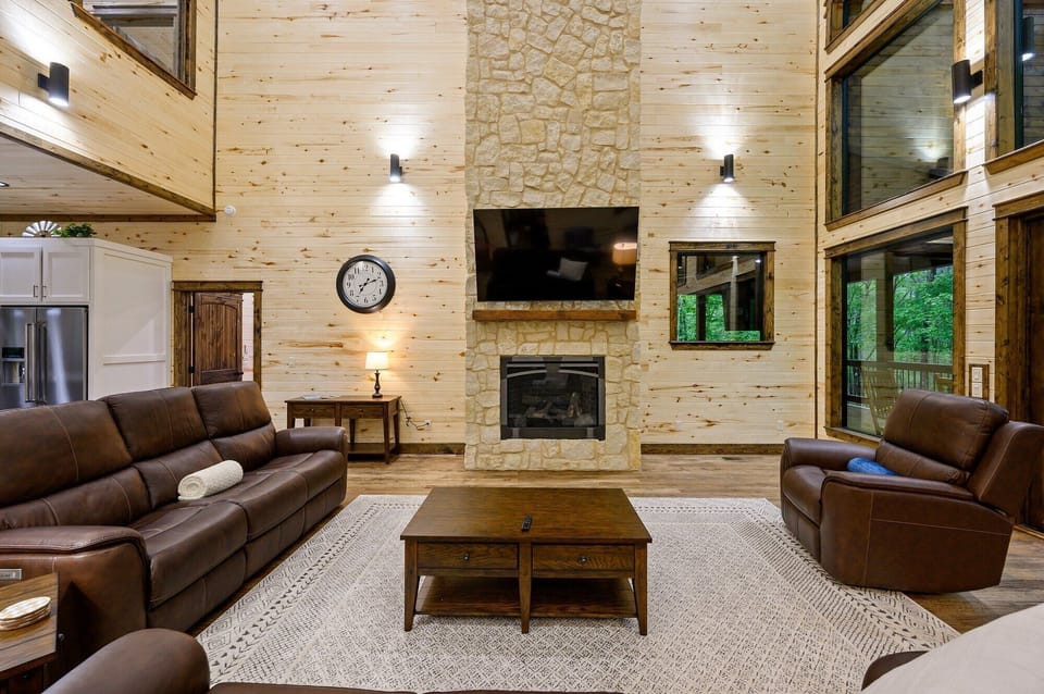 Living Area with Seasonal Fireplace