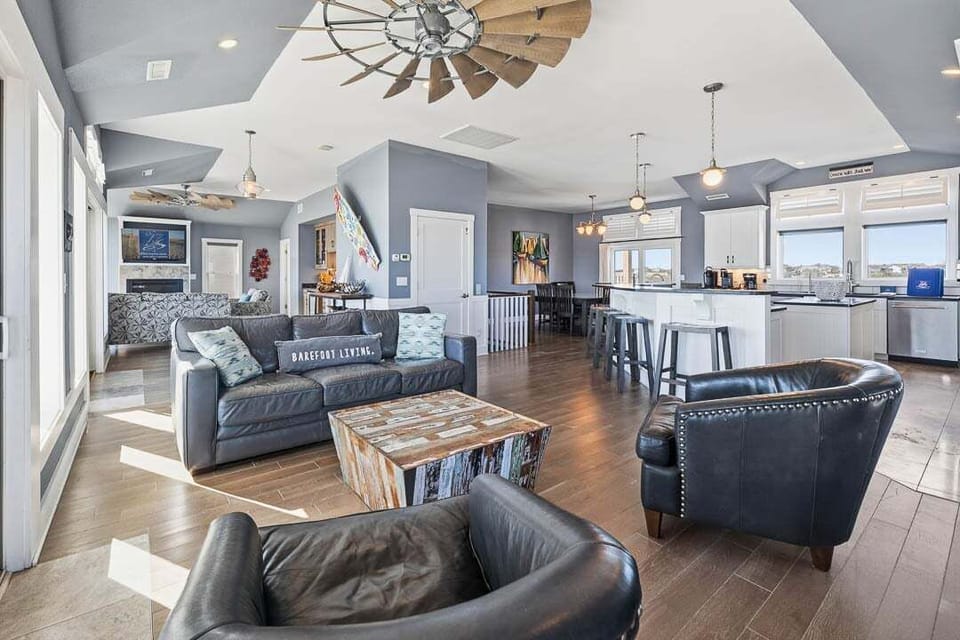 Top-Level Living Room with Deck Access
