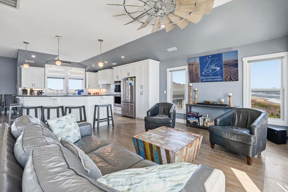 Top-Level Living Room with Deck Access