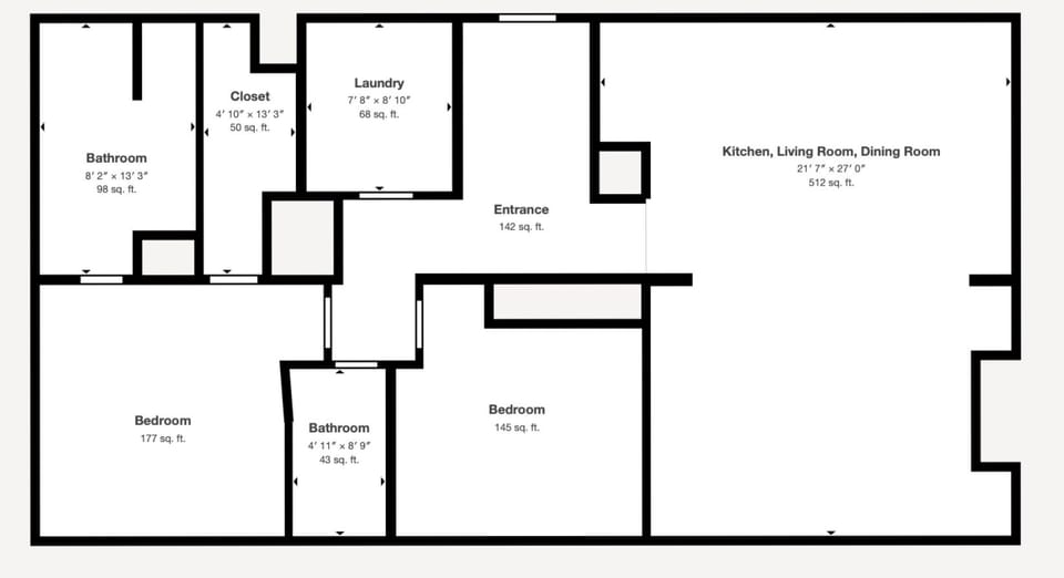 Check out the floor plan for the house! (Dimensions and square footage are approximations.)