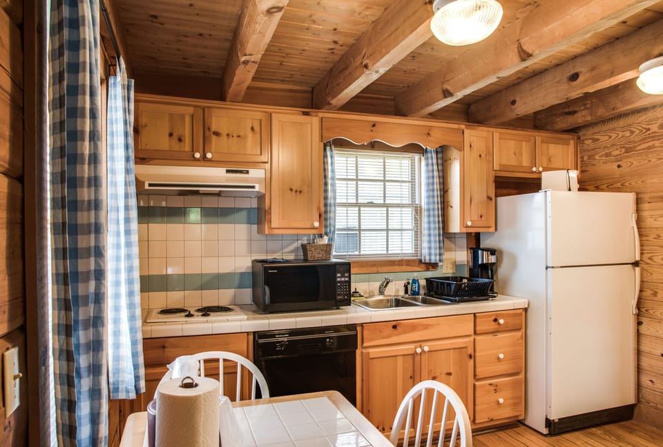 Cabin | Private kitchen | Fridge, microwave, coffee/tea maker