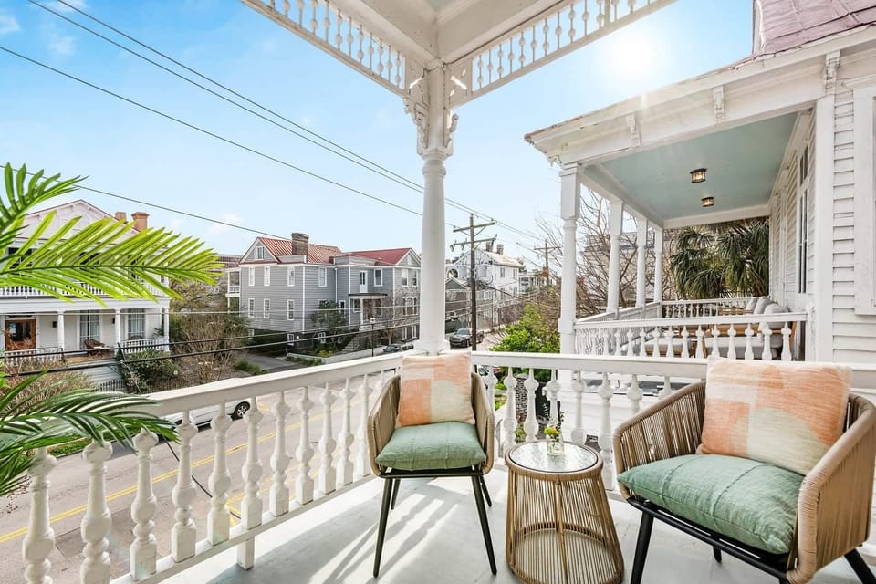Porch off of the bedroom overlooking Cannon Street!