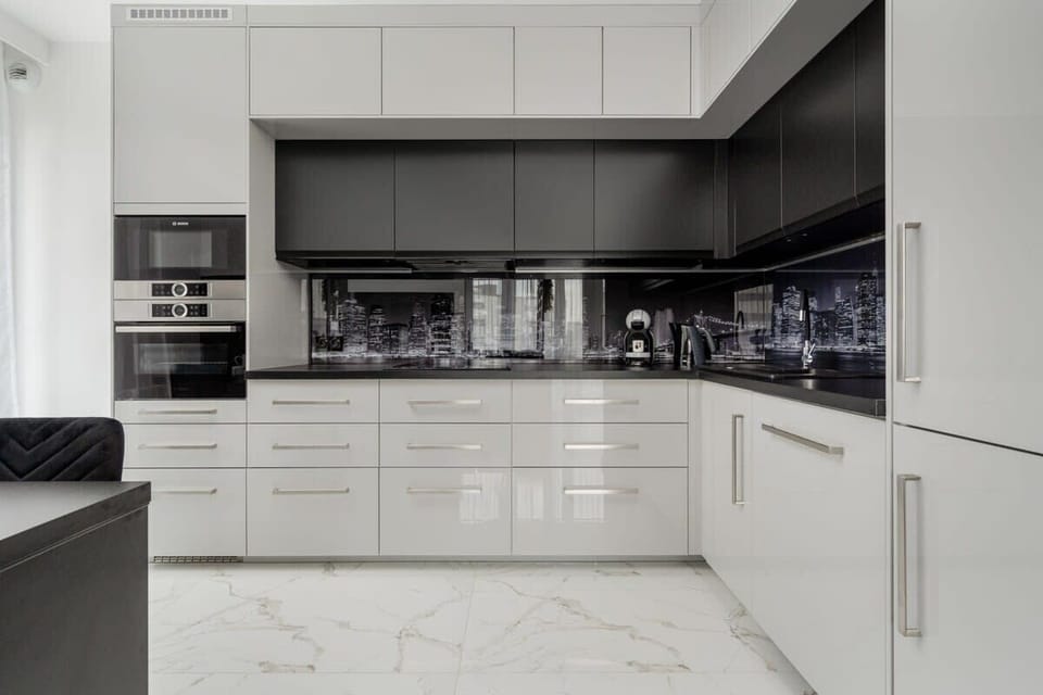 Kitchen with an oven