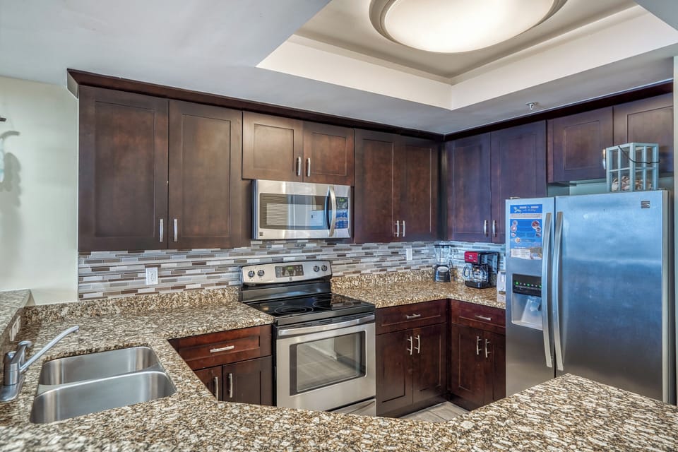 Fully stocked kitchen