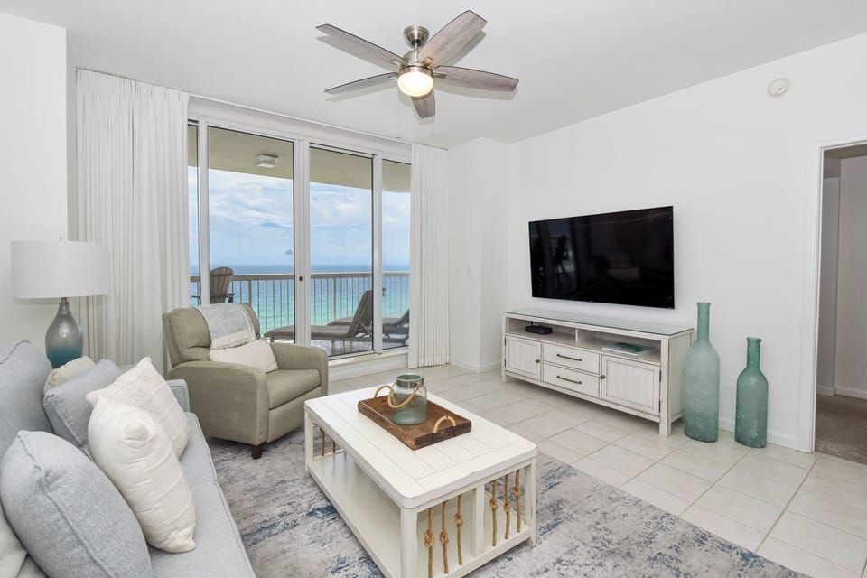 Silver Beach Towers East 1102 - Living Area with Balcony Access