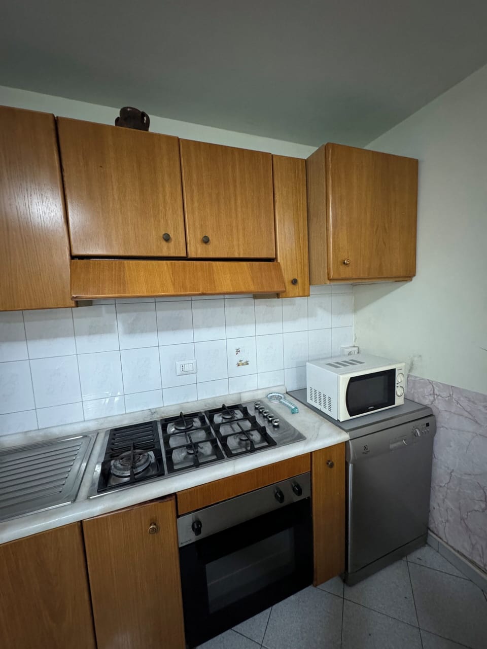 Full-size fridge, oven, stovetop, dishwasher