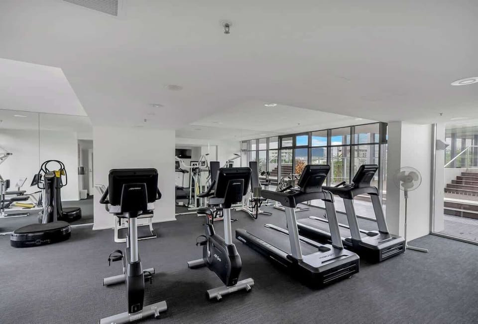 Stay active in the shared gym, featuring modern equipment to keep up with your fitness routine.