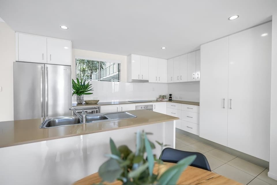 The chic and spacious kitchen provides the essentials you'll need to prepare meals for the group.