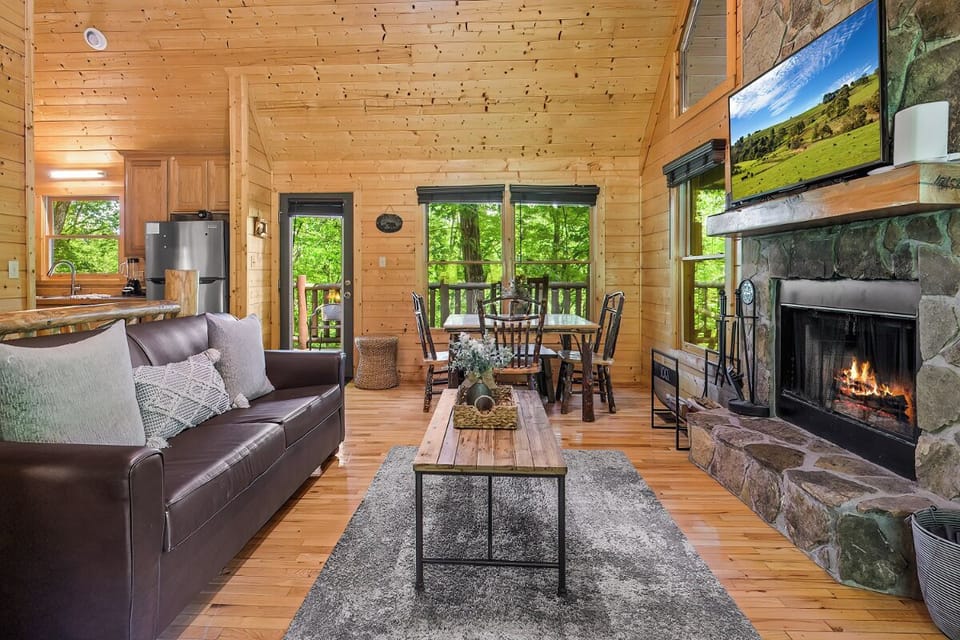 Whiskey Mountain's cozy living area