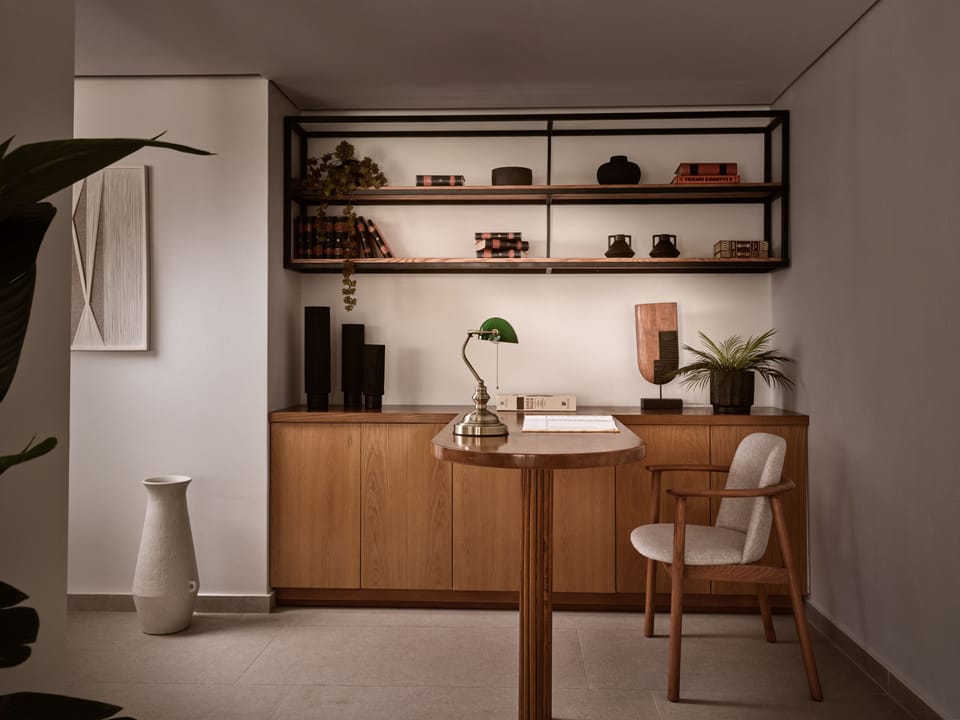A curated office awaits you for some "bleasure time" (business & leisure).