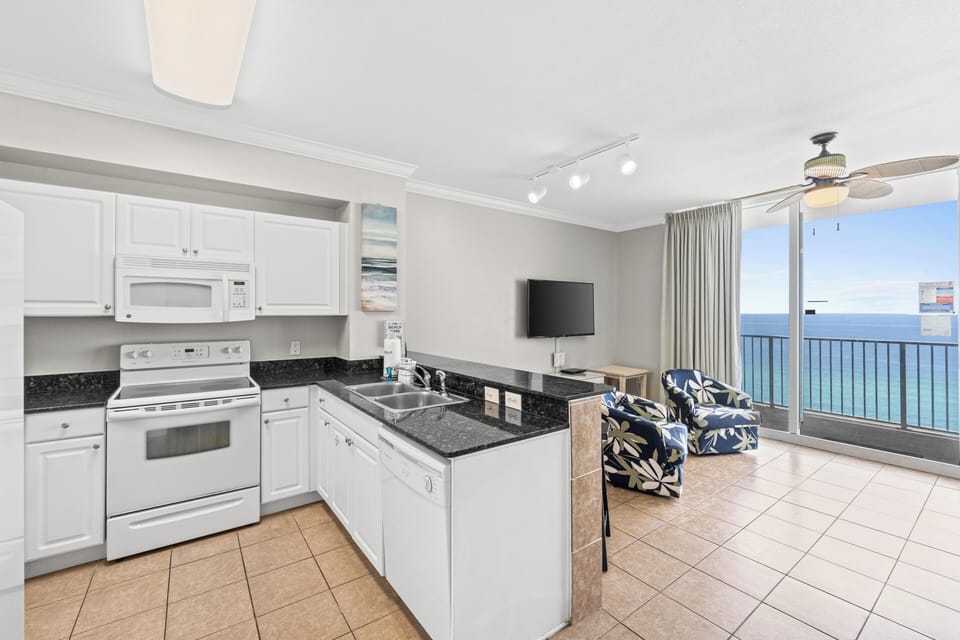 Full Size Kitchen with Bar Seating