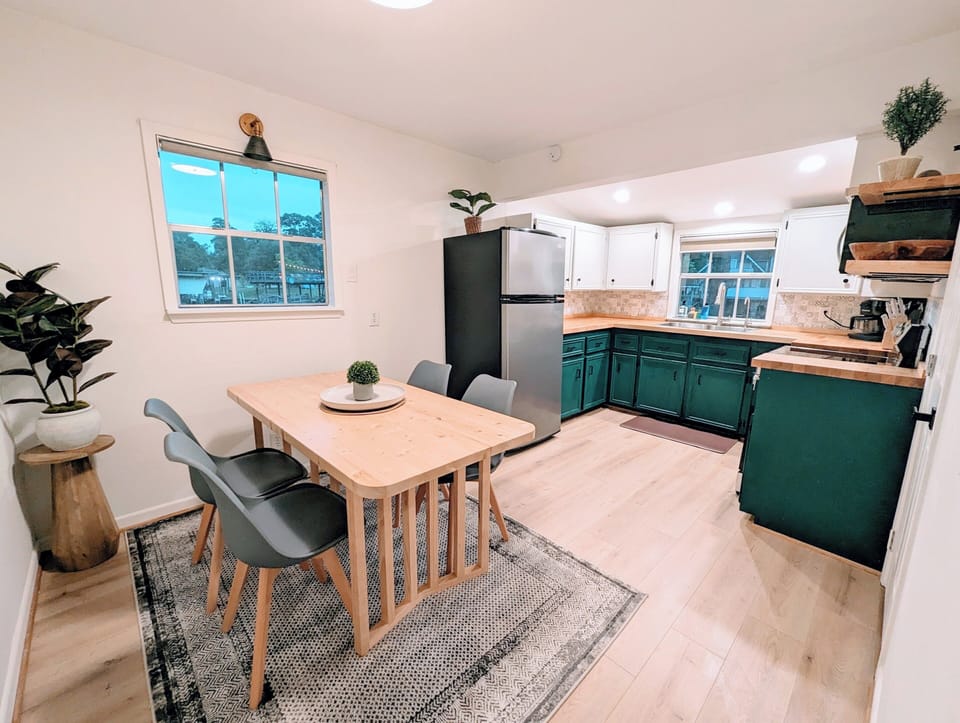 Fully stocked kitchen and dining area for the family or for a couples getaway