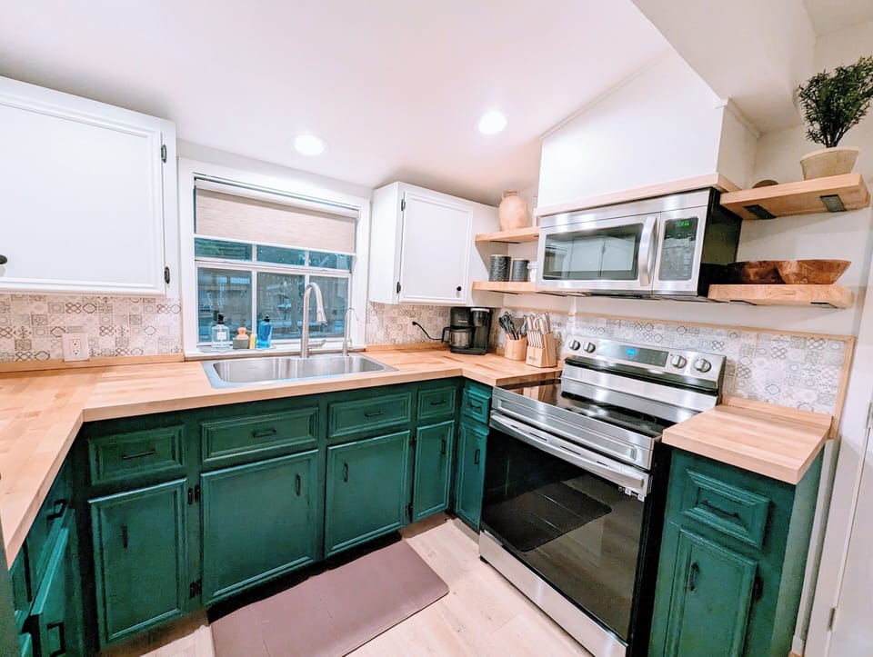 A beautiful view looking out to the water even from the kitchen!