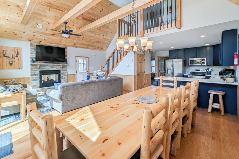 Gather the entire group around our expansive dining table.