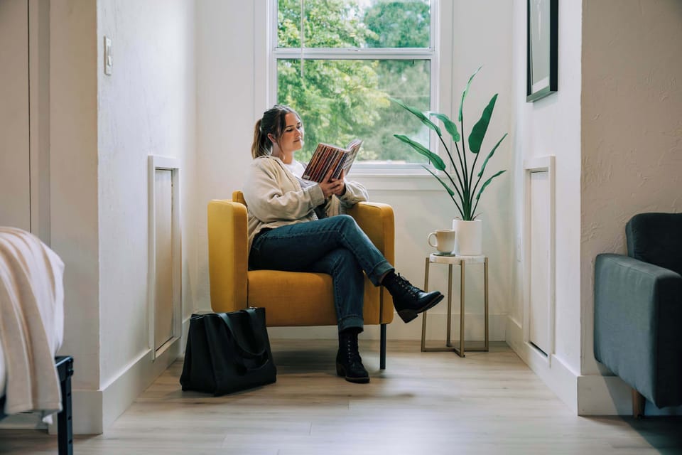 The perfect nook to catch up on some reading—or a well-deserved nap.