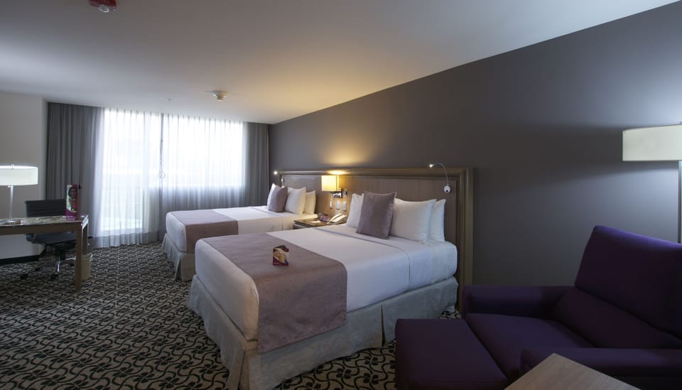 Standard Room, 2 Queen Beds, Accessible | In-room safe, desk, soundproofing, iron/ironing board
