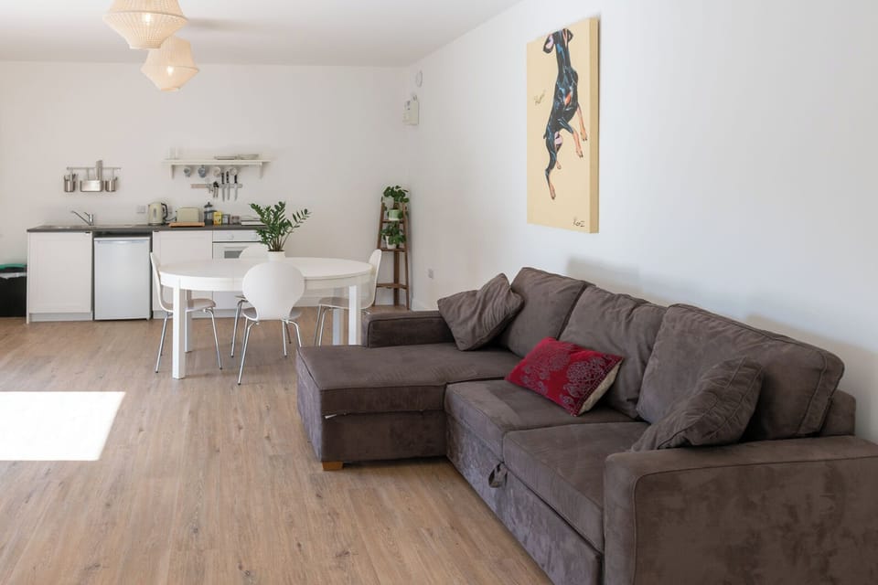 The living space is comfortable and stylish