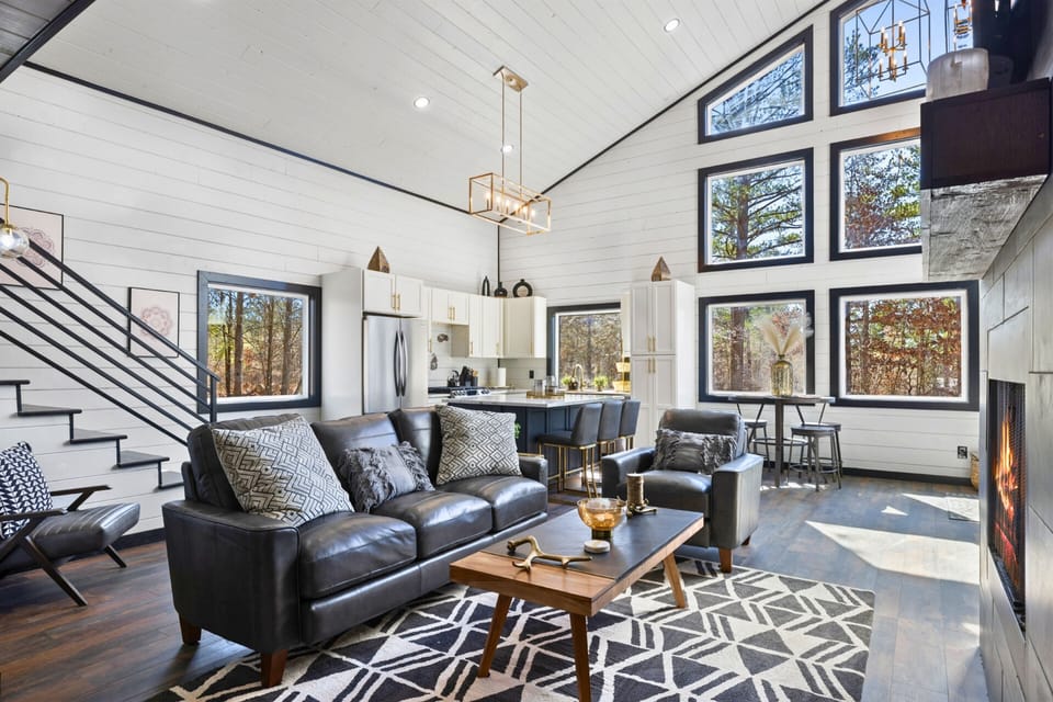 Our living room is designed to host memories, featuring spacious interiors that blend rustic charm with contemporary elegance, ideal for family gatherings or quiet evenings.