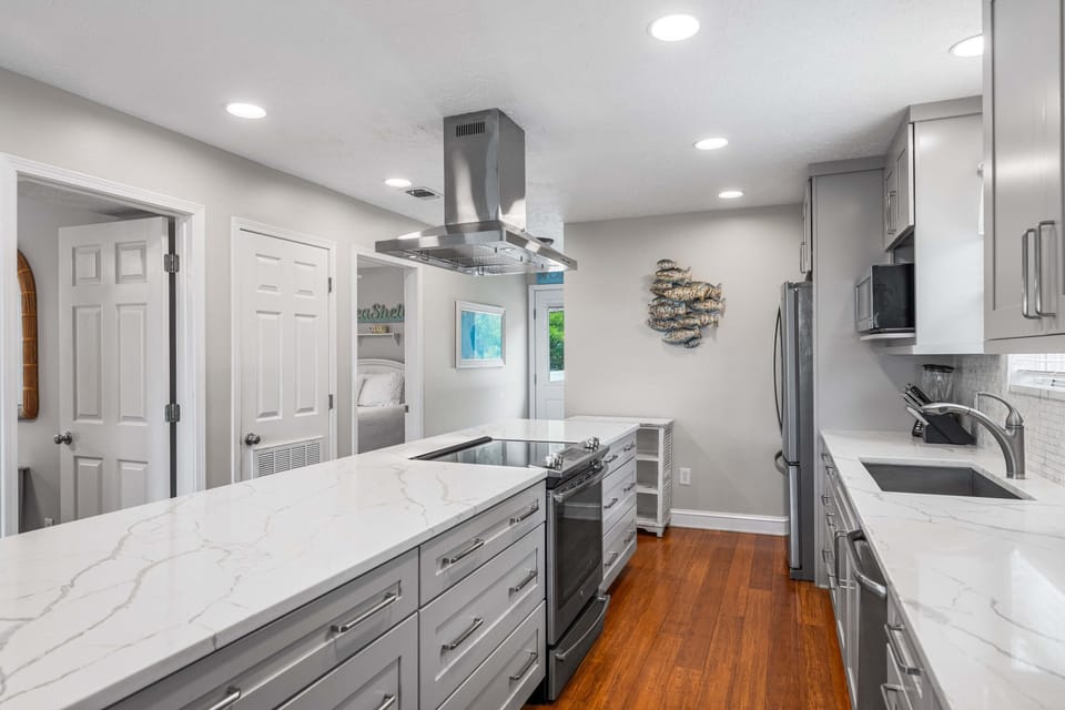 High end appliances throughout the kitchen